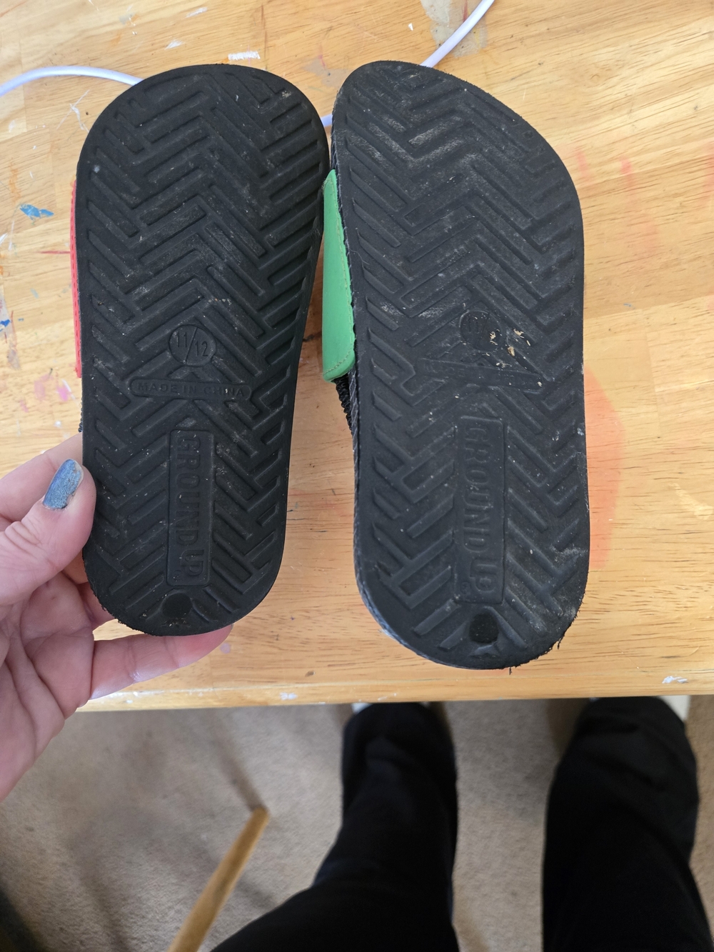 Kids Green Slide Sandals